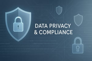 In a sleek wideformat design envision a modern header image that embodies the essence of data privacy and compliance The composition features abstract-1